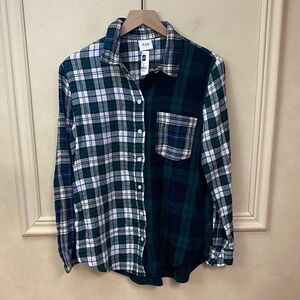New! Gap patchwork flannel shirt